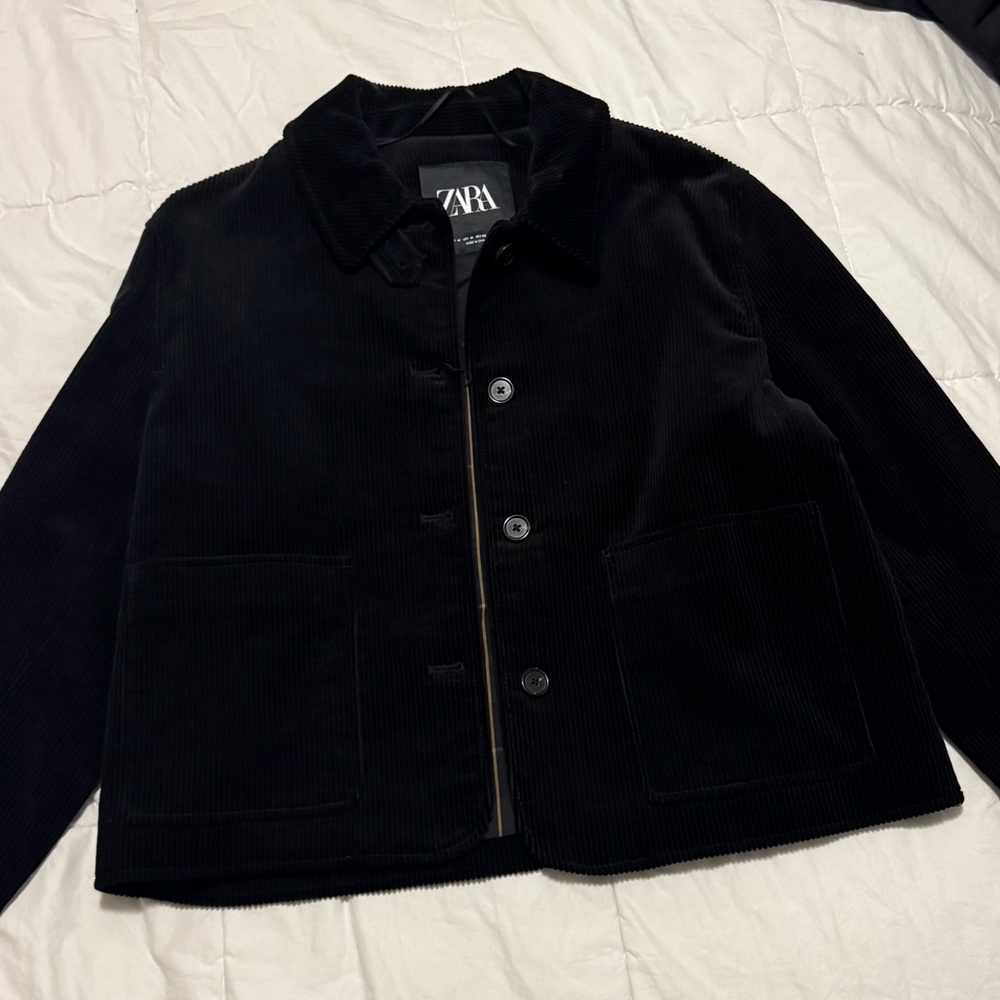 NWT Zara Women's Black Corduroy  Jacket - Picture 6 of 7